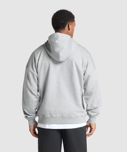 Crest Oversized Zip Up Hoodie - US 4474