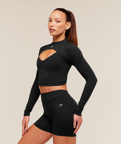Dipped Long Sleeve 1/4 Zip Jacket - US 0372