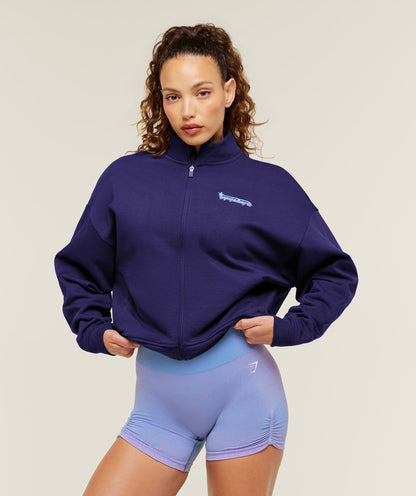 Script Embroidery Full Zip Jacket - US 5328