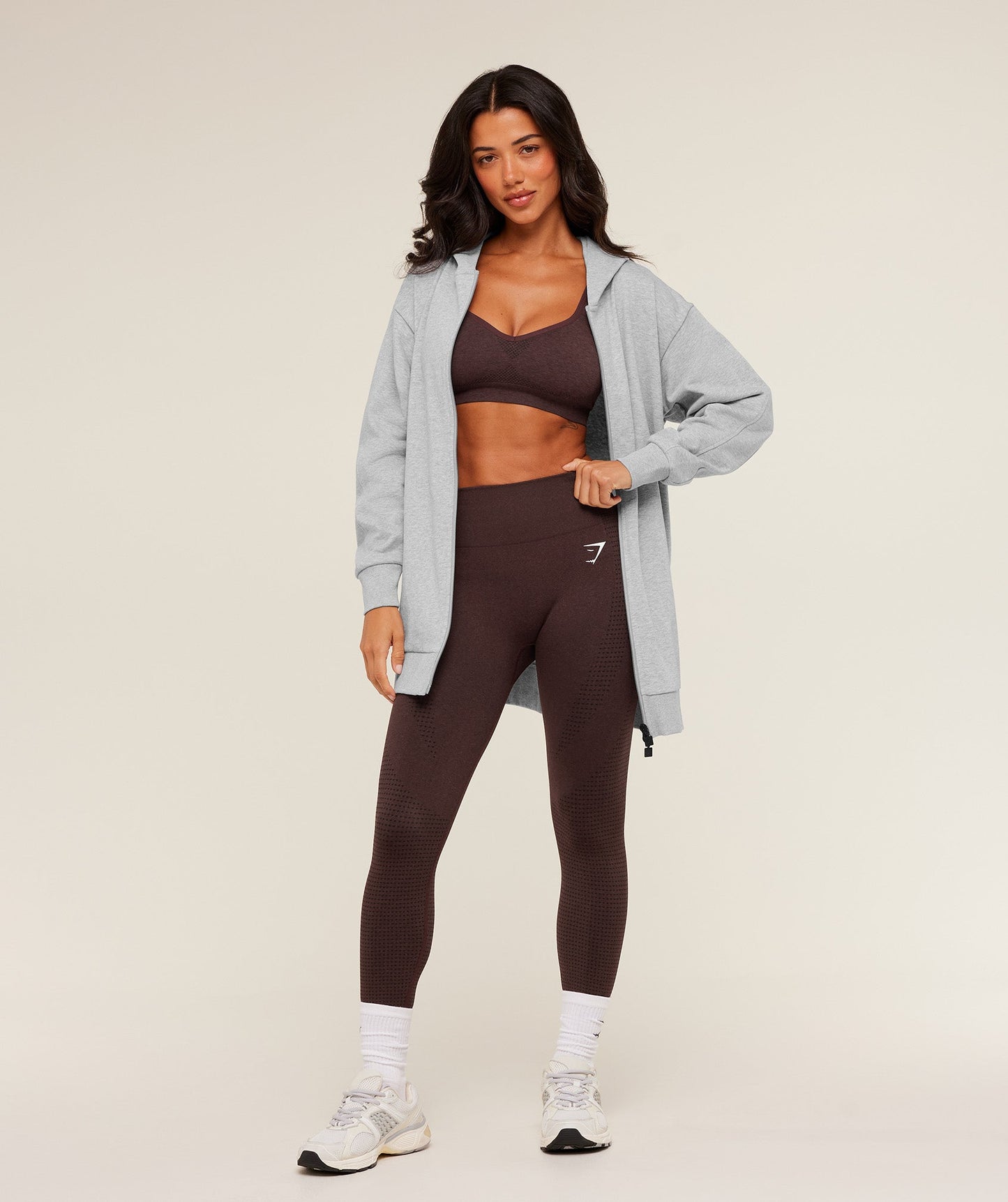 Covered Longline Zip Up Hoodie - US 6977