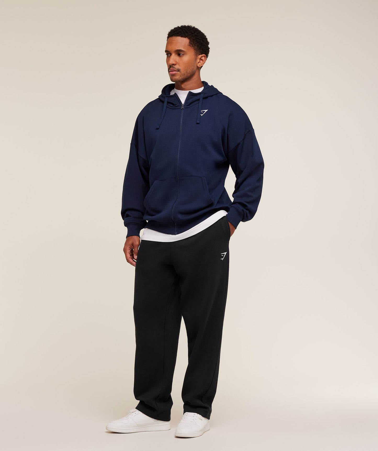 Crest Oversized Zip Up Hoodie - US 6672