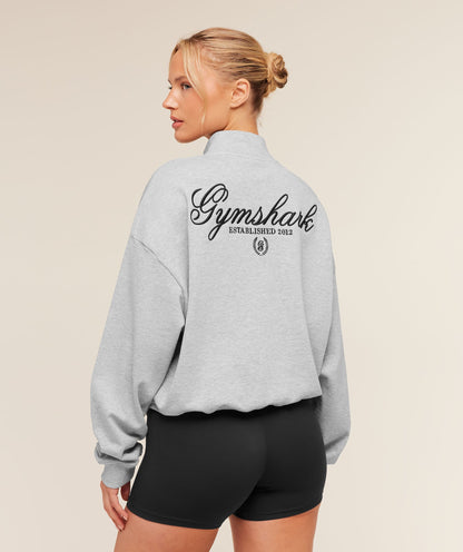 Script Embroidery Oversized Zip Through - US 8965